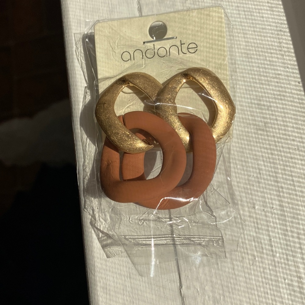 Clay + gold earrings